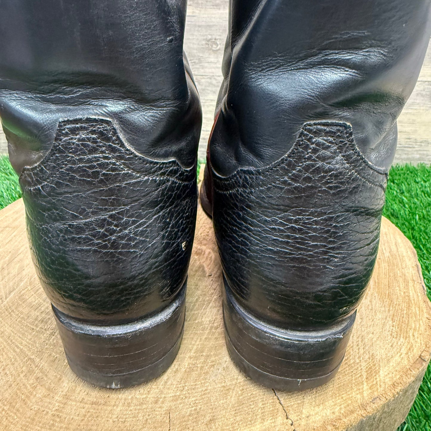 Tony Lama Men - Size 10EE - Black Bullhide Red Stitch Cowboy Boots Style 2022