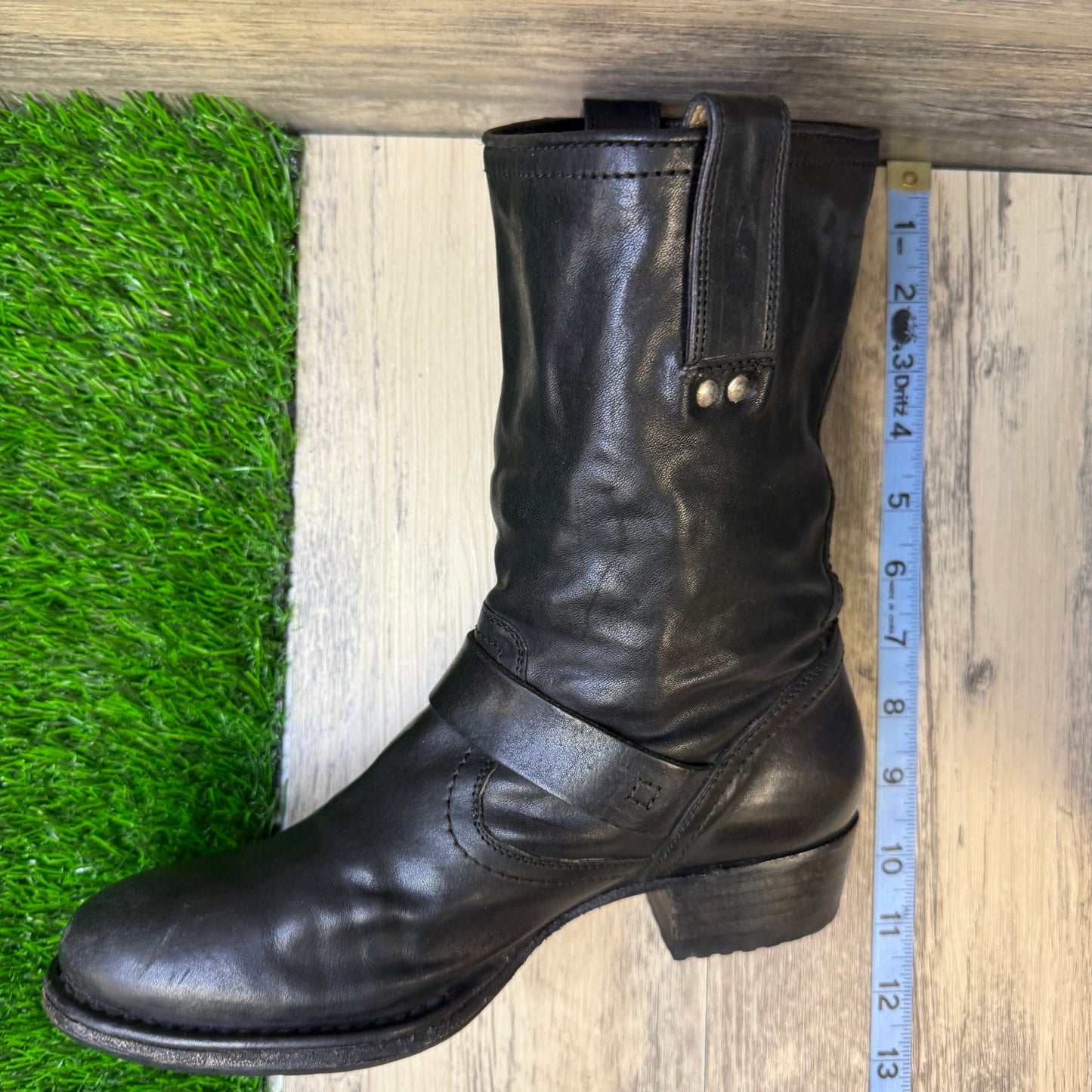 Frye Women - Size 6.5B - Black Martina Engineer Moto Boots Style 76920