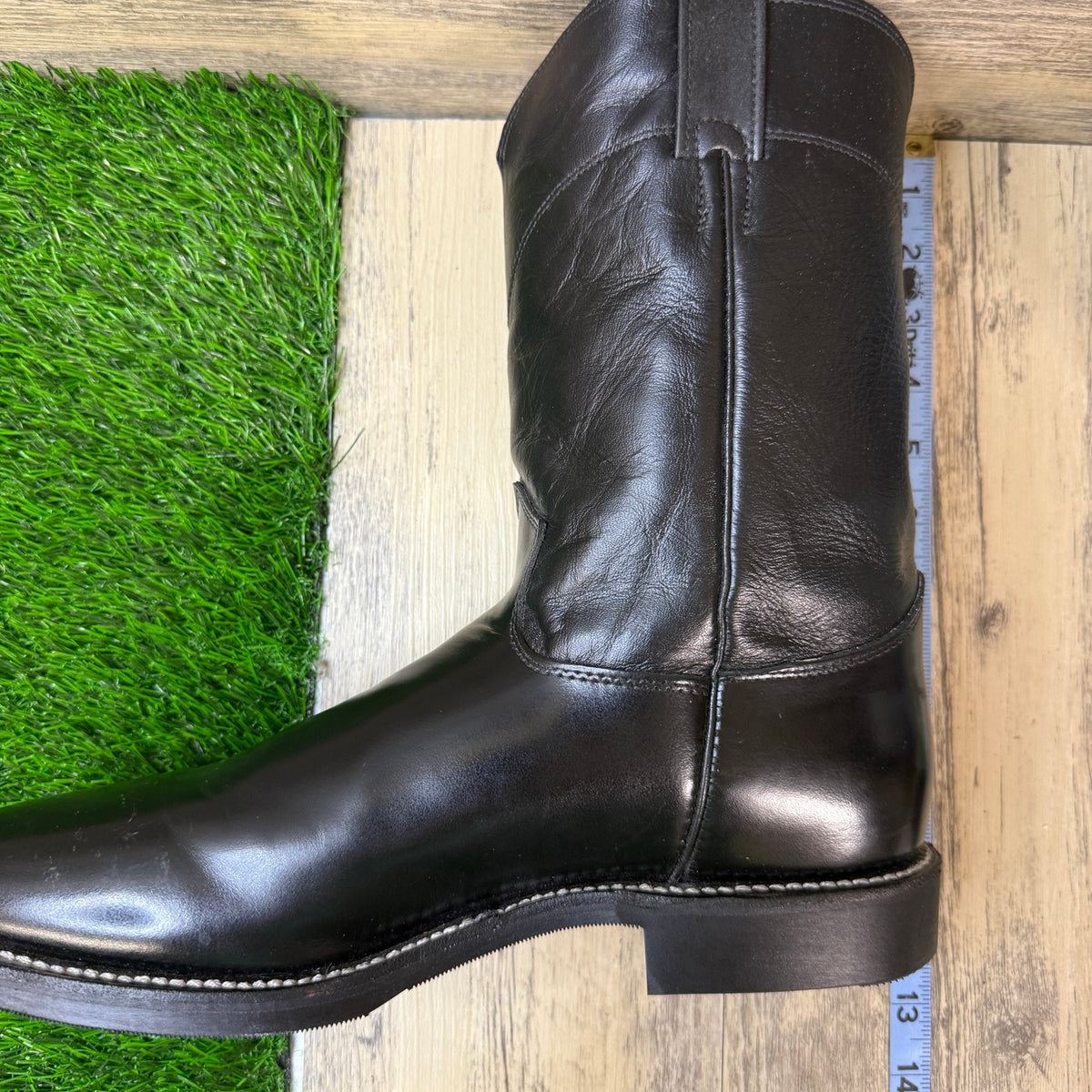Justin Men - Size 12B - Black Roper Western Cowboy Boots Style 3170