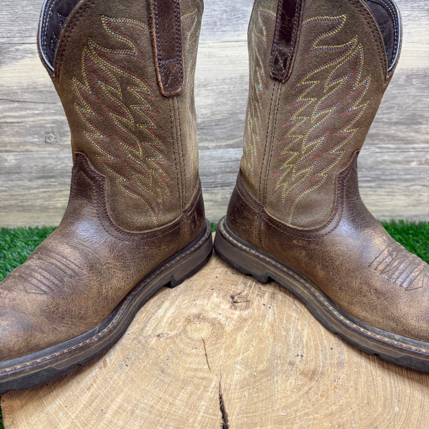 Ariat Work Men - Size 7D - Brown Square Toe Cowboy Boots Style F2892