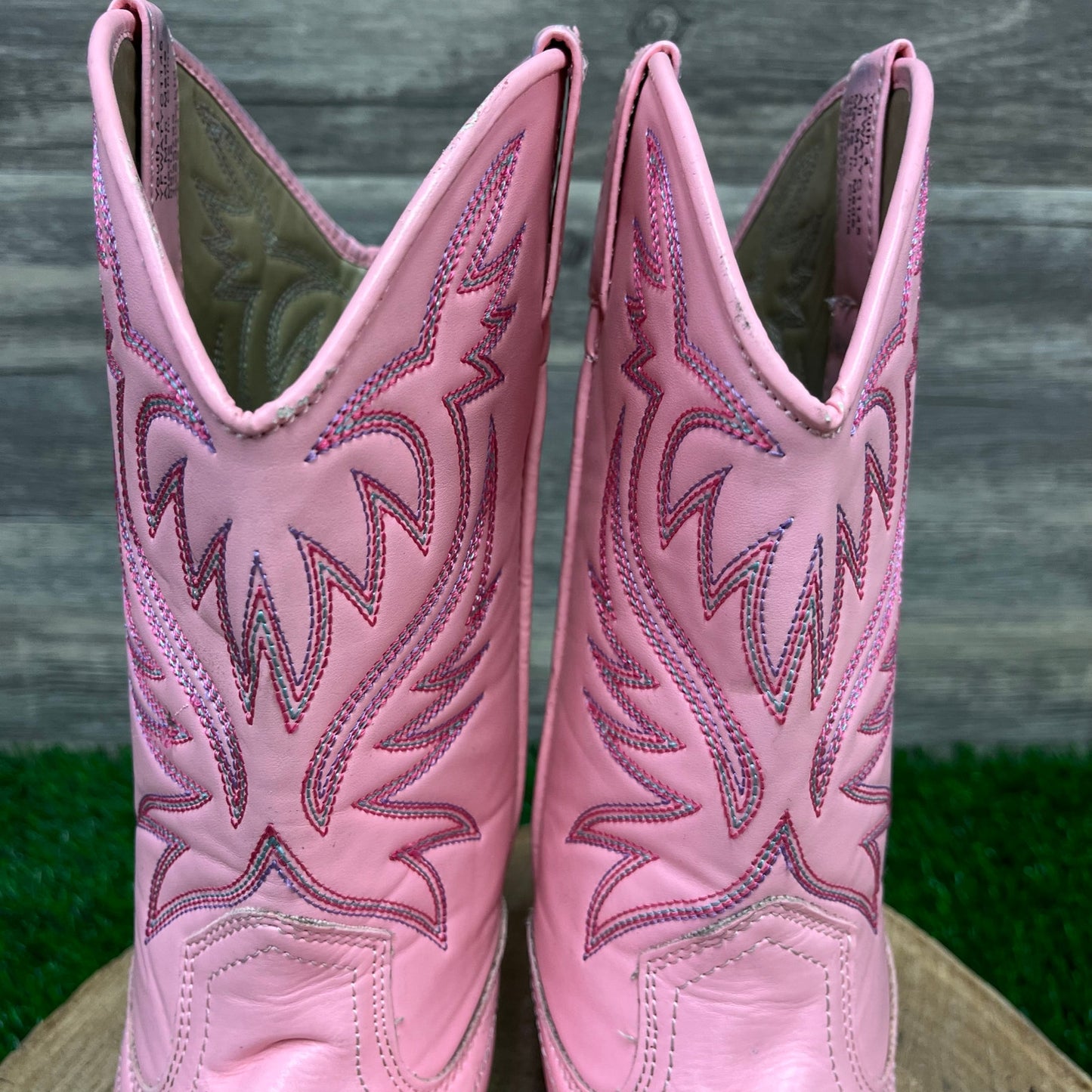 Austin Trading Co. Youth - Size 4 - Pink Faux Leather Cowboy Boots Style 1145