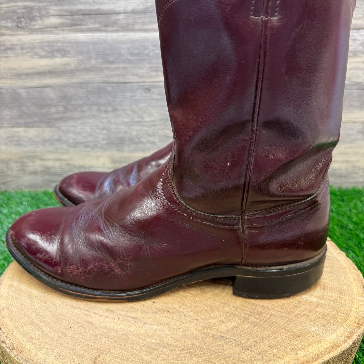 Laredo Men - Size 10.5D - Vintage Burgundy Roper Cowboy Boots Style 7937