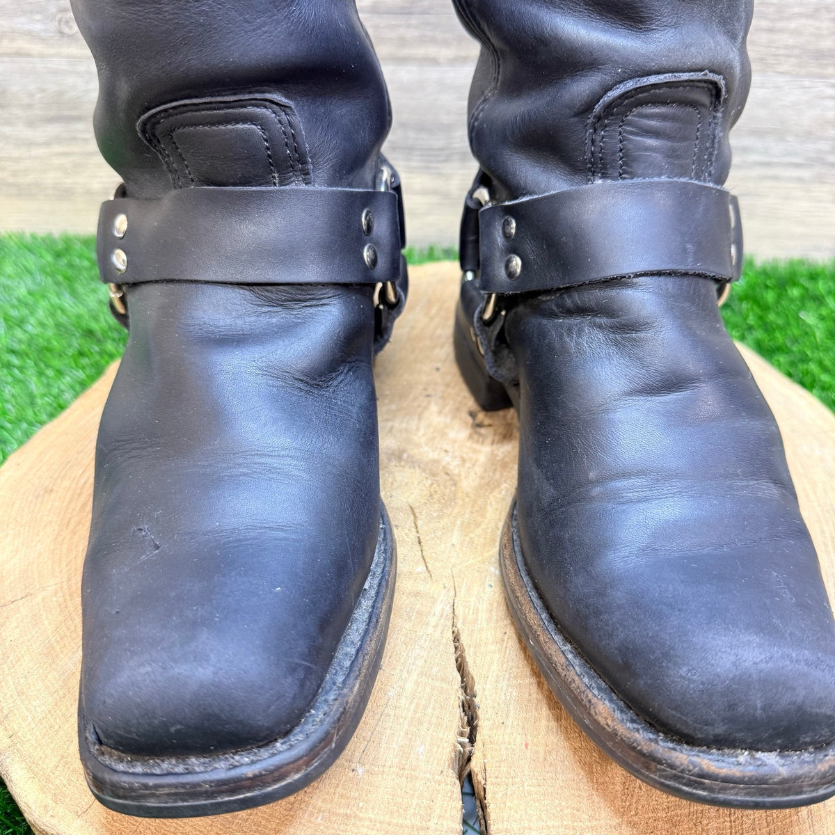 Frye Women - Size 7.5M - Black Harness Moto Boots 77295