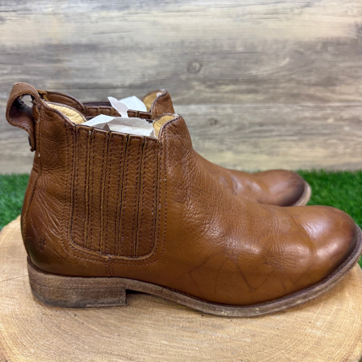 Frye Women - Size 8.5B - Cognac Zipper Ankle Boots Style 3477008