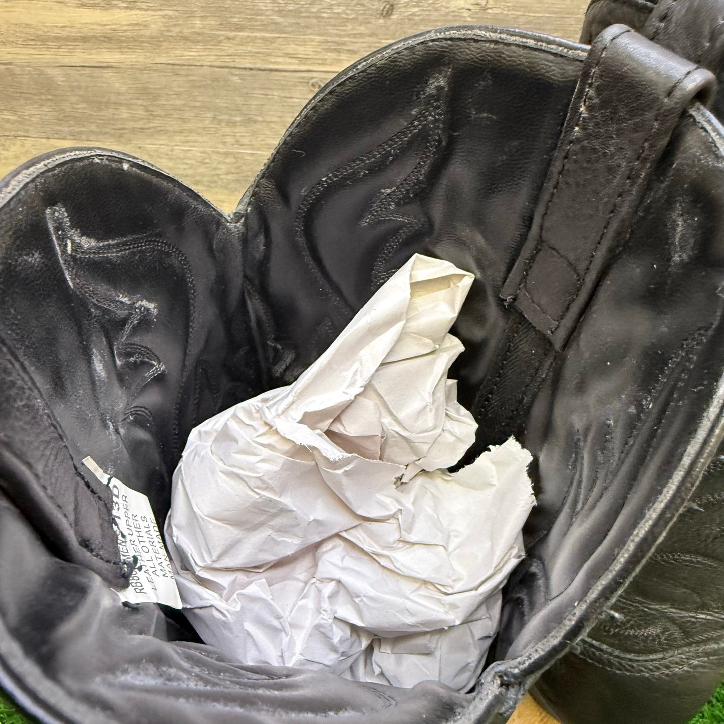 Masterson Men - Size 13D - Black Cowboy Boots with Metal Tips RB885