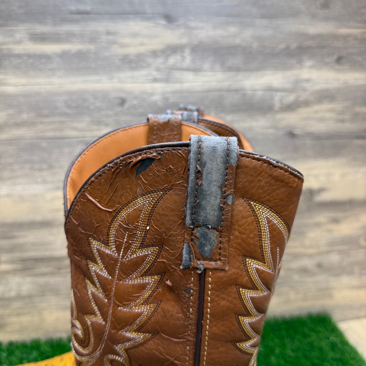 Laredo Men - Size 12EW - Golden Stephenville Ostrich Print Cowboy Boots 68032