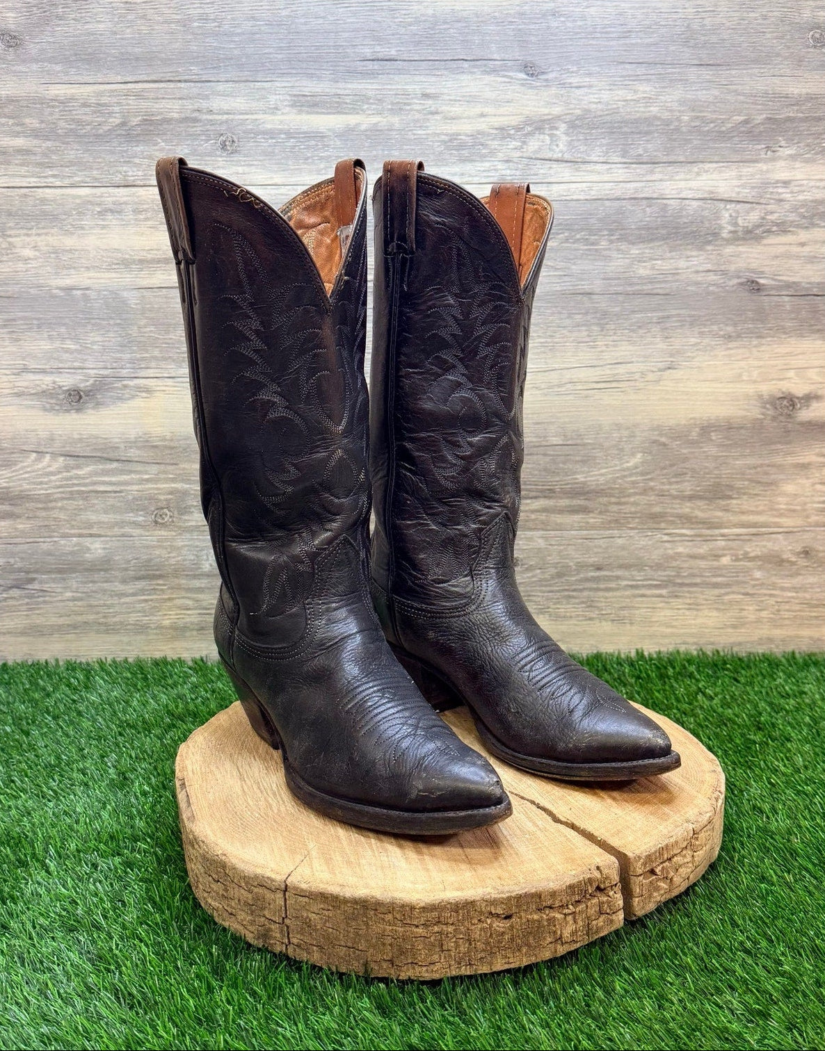 Nocona Men - Size 7.5D - Non Original Black Western Cowboy Boots 3806B