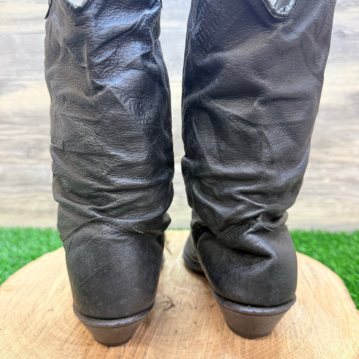 Dingo Women - Size 7M - Black Slouch Western Cowboy Boots 17310