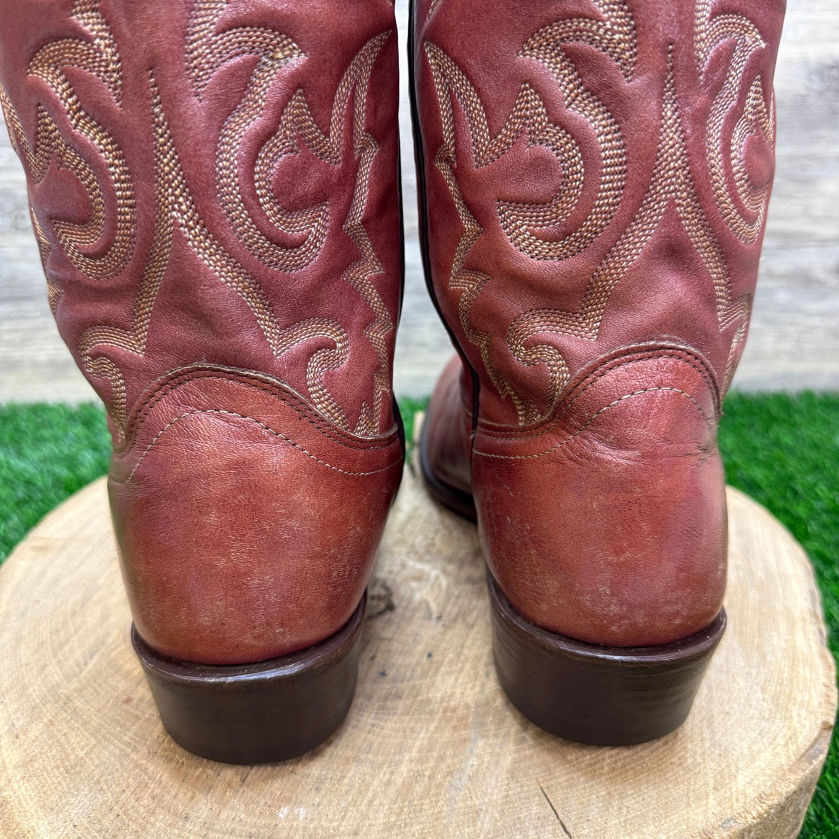 J. Chisholm Men - Size 9.5D - Vintage Copper Western Cowboy Boots Style 96057