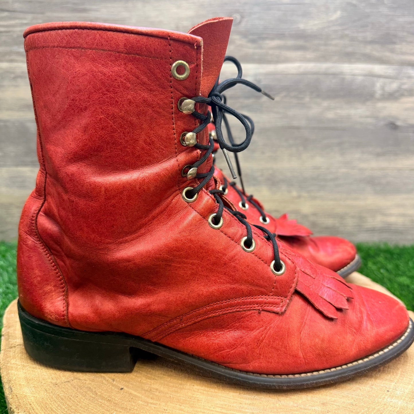 Laredo Women - Size 9.5M - Red Lace Up Boots 27790