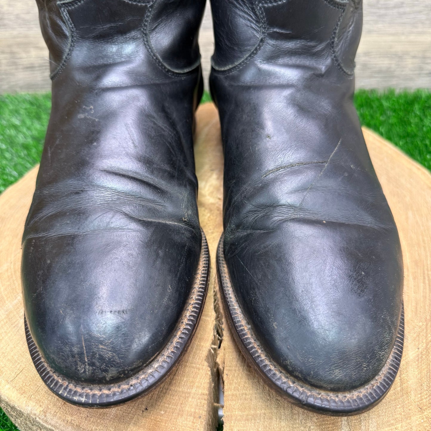 Justin Men - Size 10.5EE - Black Brock Roper Cowboy Boots Style 3233
