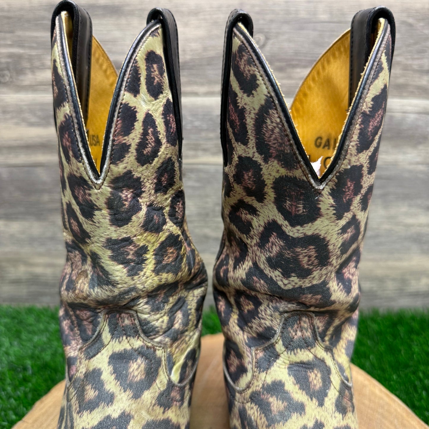Tin Haul Co. Women - Size 6.5 - Cheetah Print Square Toe Cowboy Boots Style Gals