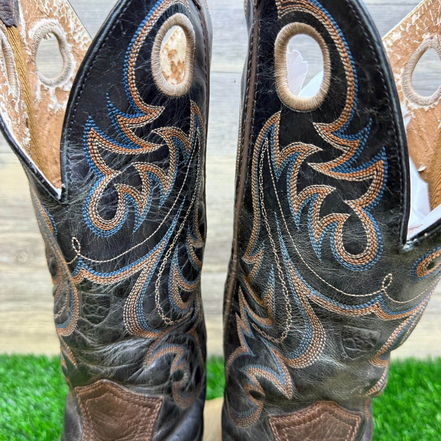 Ariat Men - Size 11.5D - Black/Brown Square Toe Western Cowboy Boots 10015314