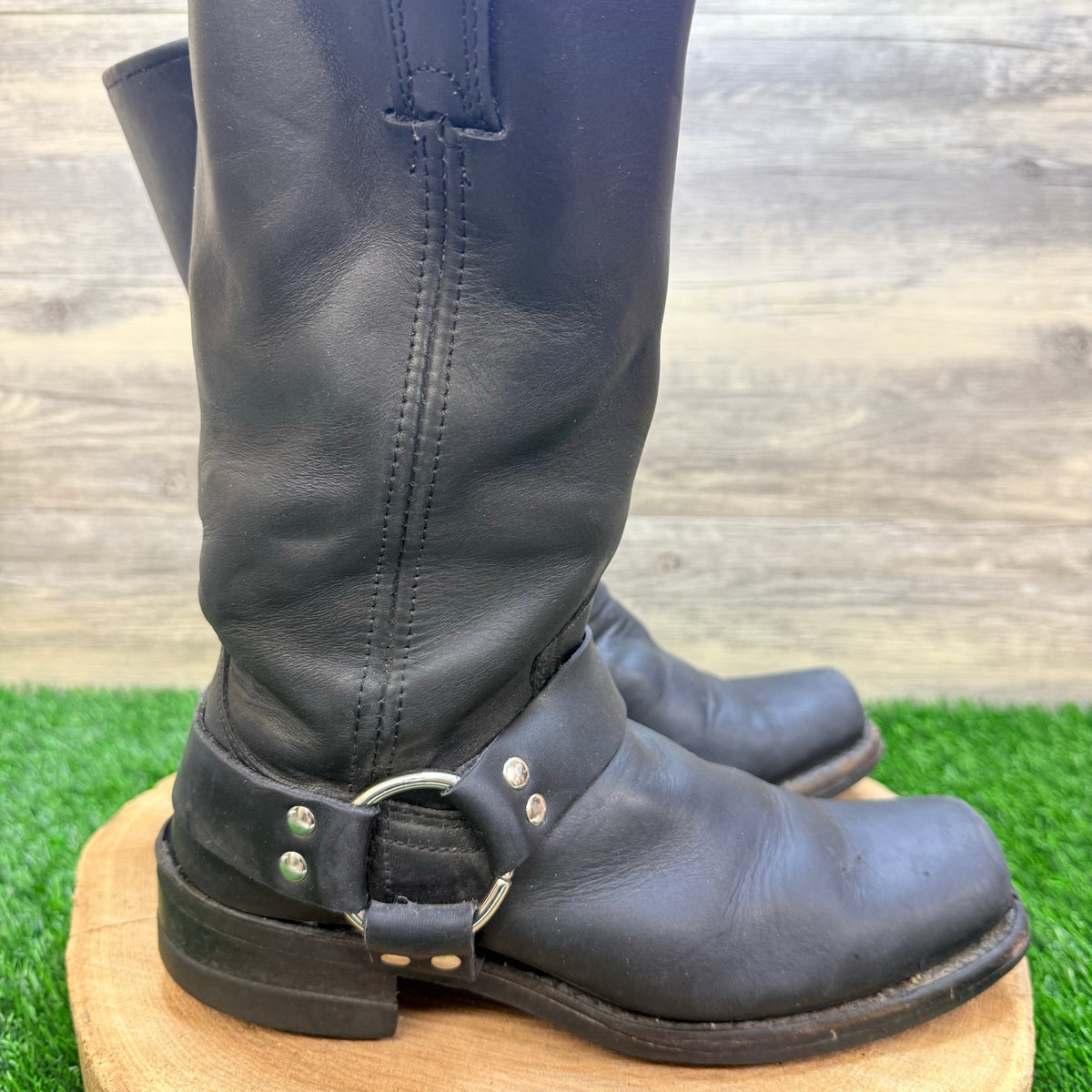 Frye Women - Size 7.5M - Black Harness Moto Boots 77295