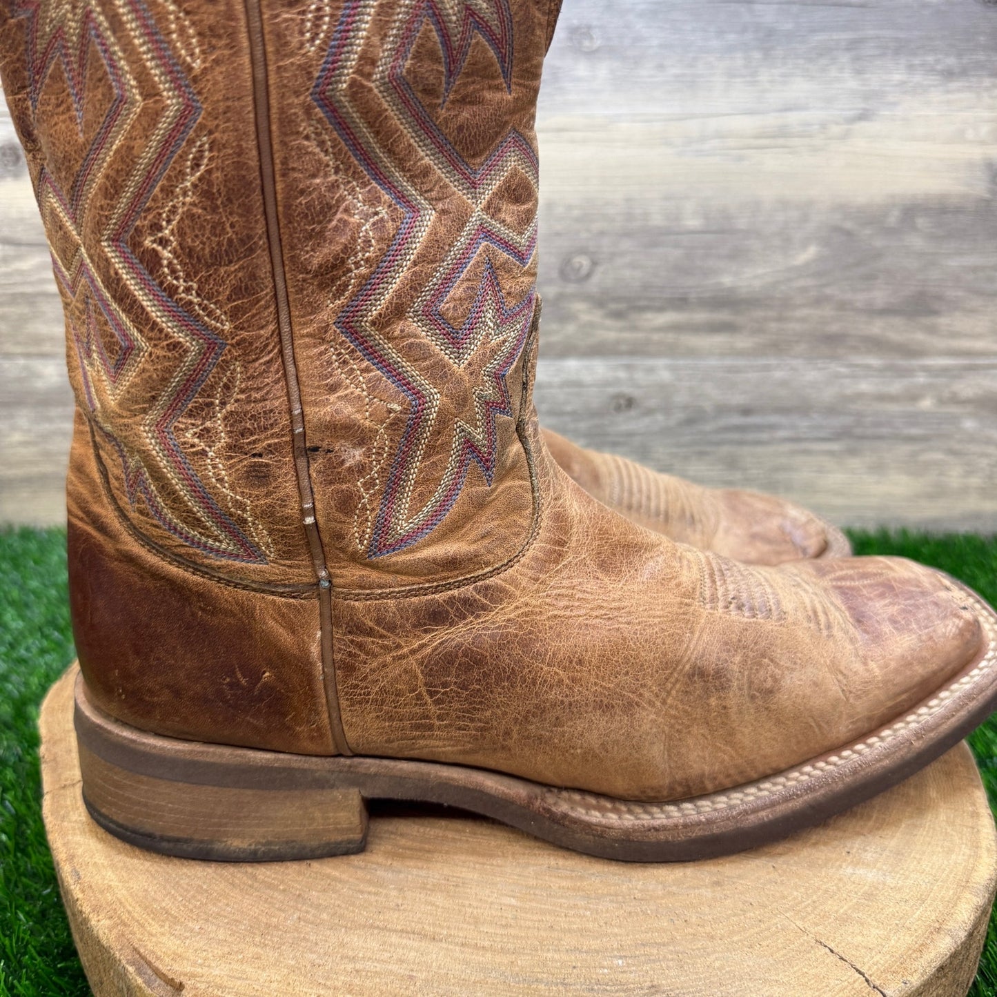 Nocona Men - Size 9D - Tan Square Toe Western Cowboy Boots Style MD5220