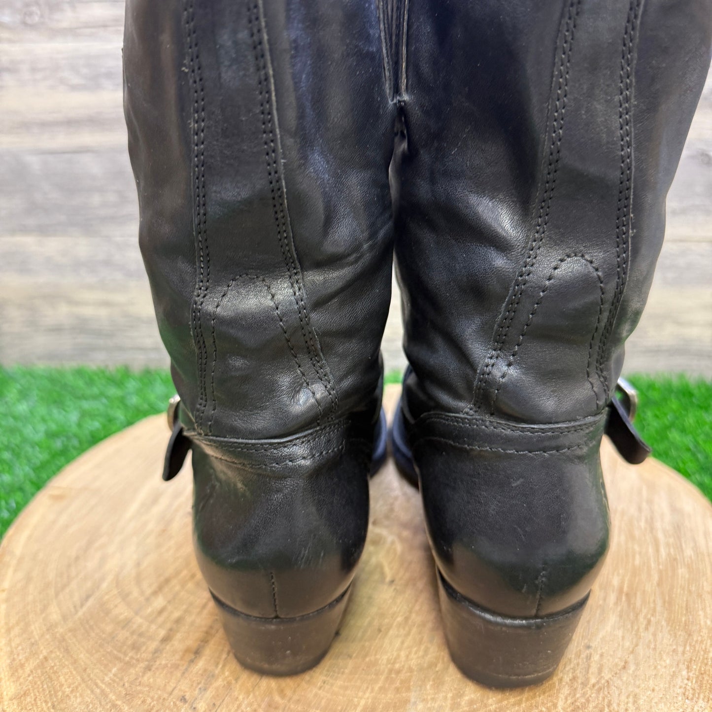 Frye Women - Size 6.5B - Black Martina Engineer Moto Boots Style 76920