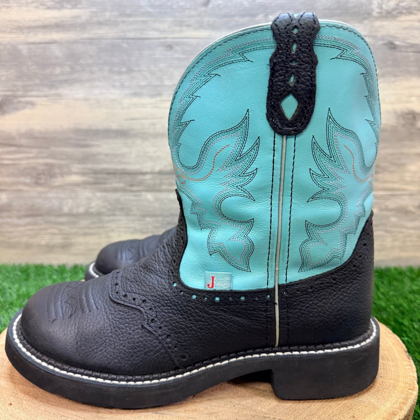 Justin Gypsy Women - Size 8.5B - Blue / Black Western Cowboy Boots L9905