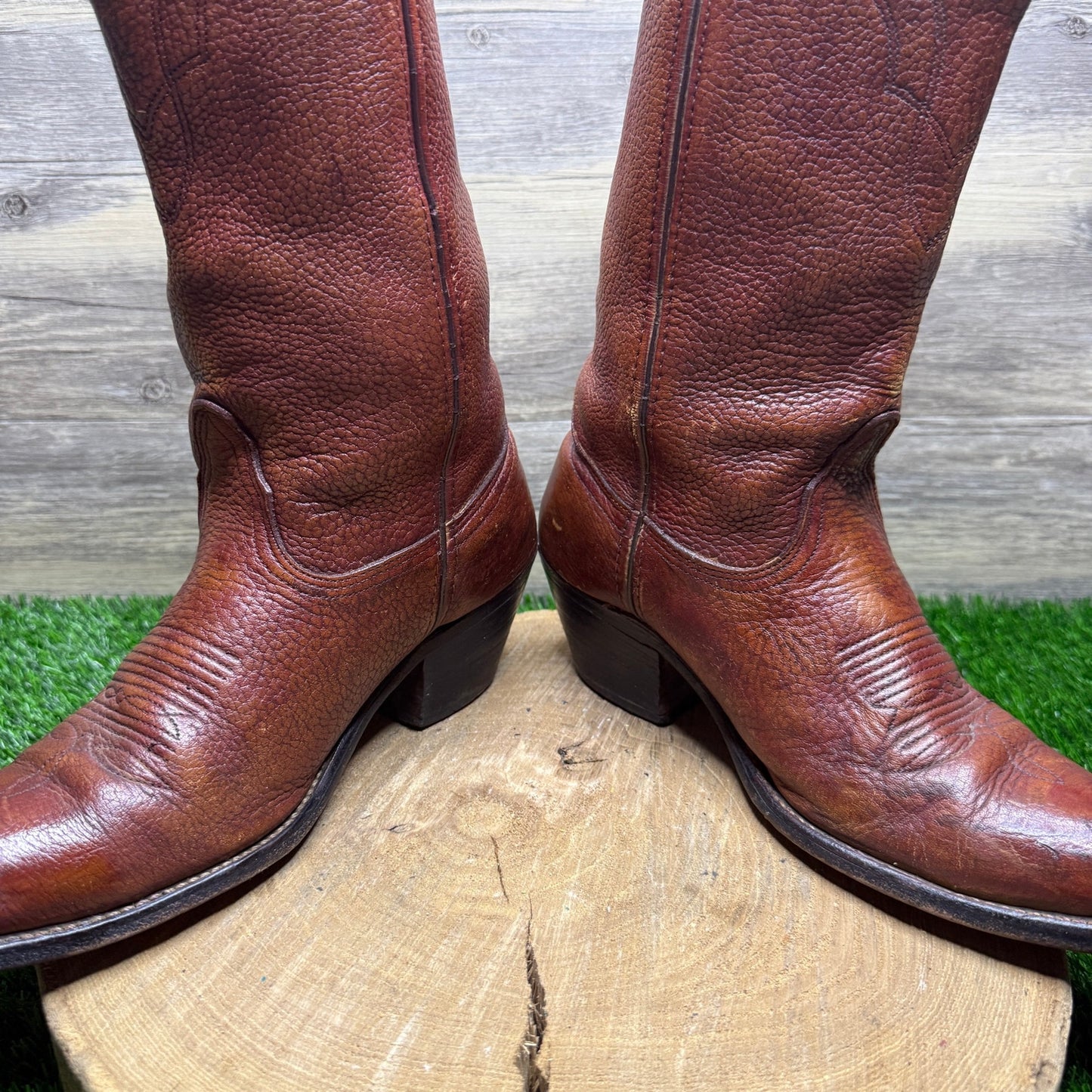 Double H Men - Size 10D - Copper Bull Shoulder Cowboy Boots Style 2126