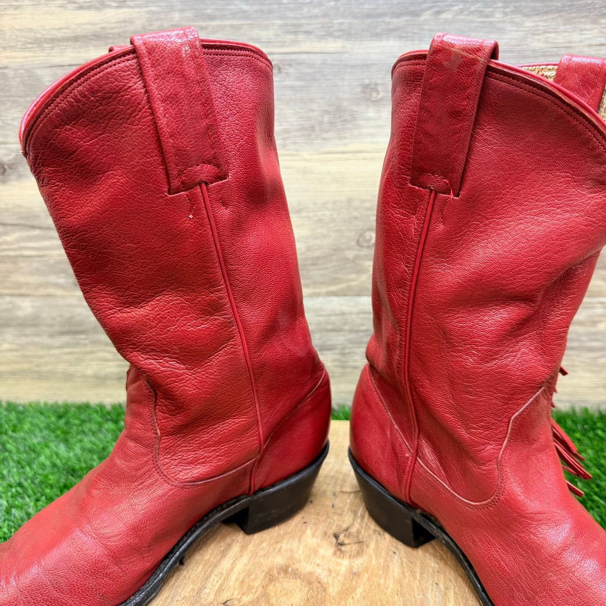 Evenin’ Star Youth - Size 2.5 - Vintage Red Fringe Western Cowboy Boots