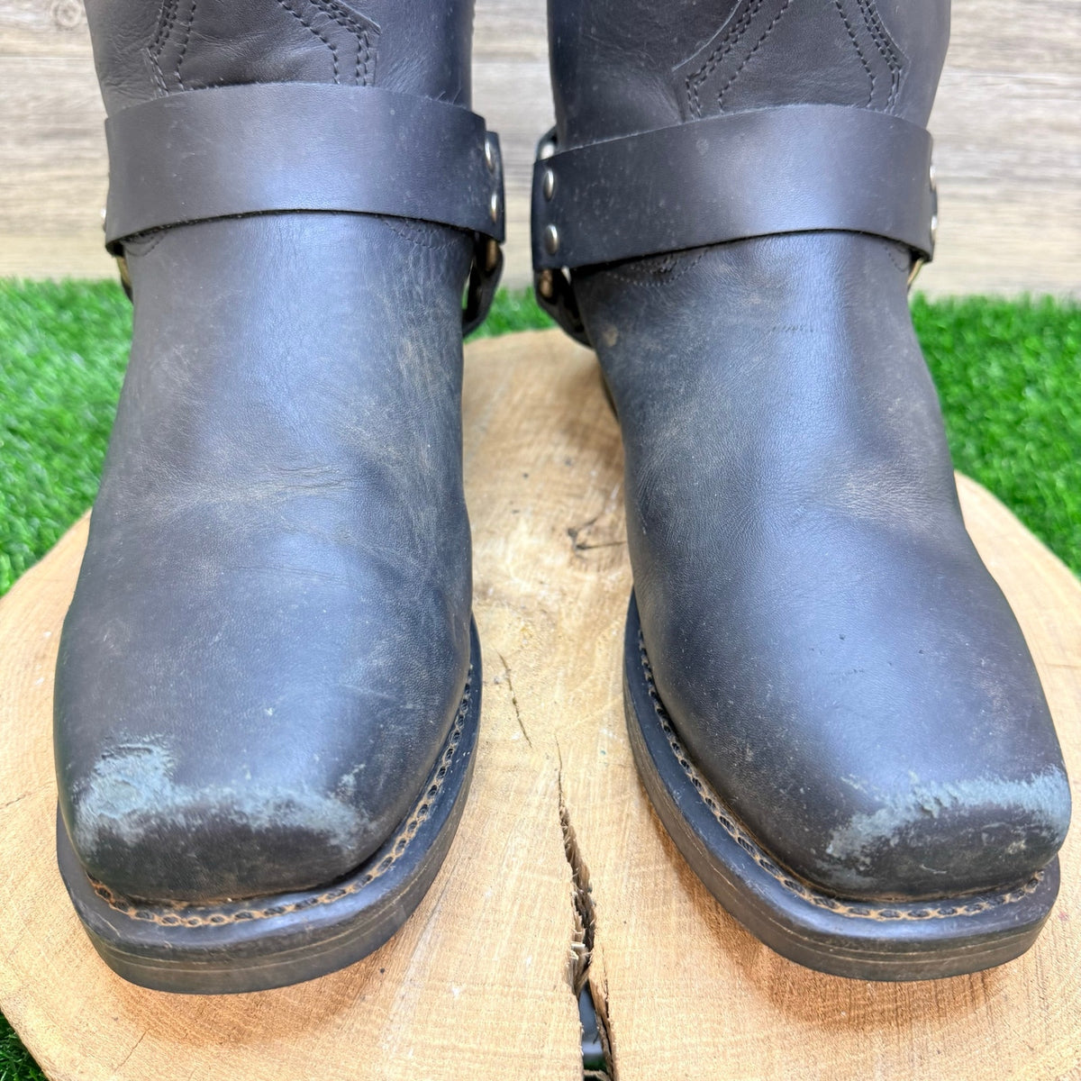 Dingo Men - Size 11.5D - Black Harness Square Moto Boots DI19057