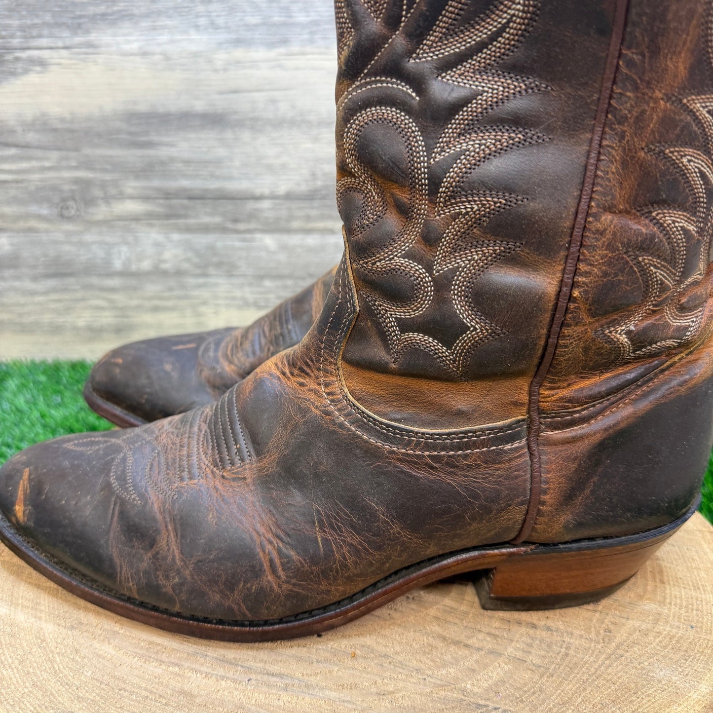 Boulet Men - Size 10.5E - Chocolate Western Cowboy Boots Style 6010