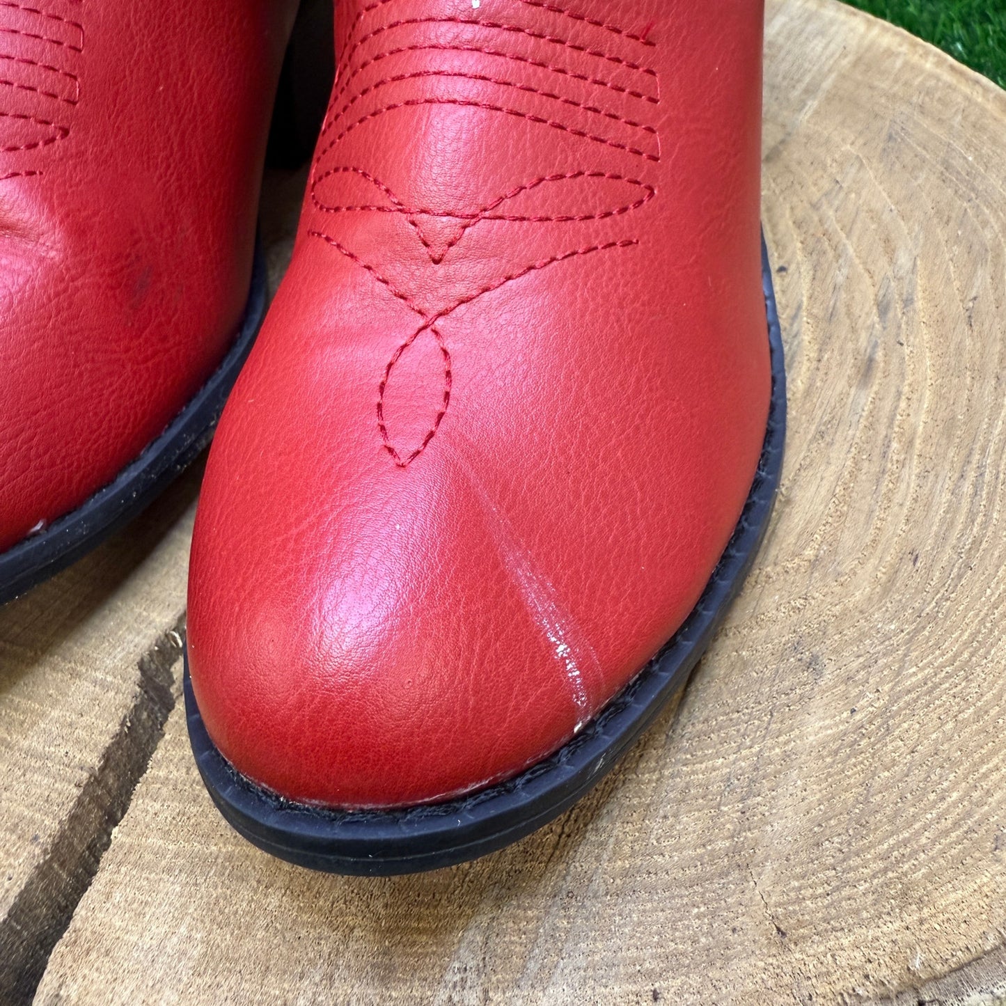 Charles Albert Women - Size 8 - Red Faux Leather Cowboy Boots