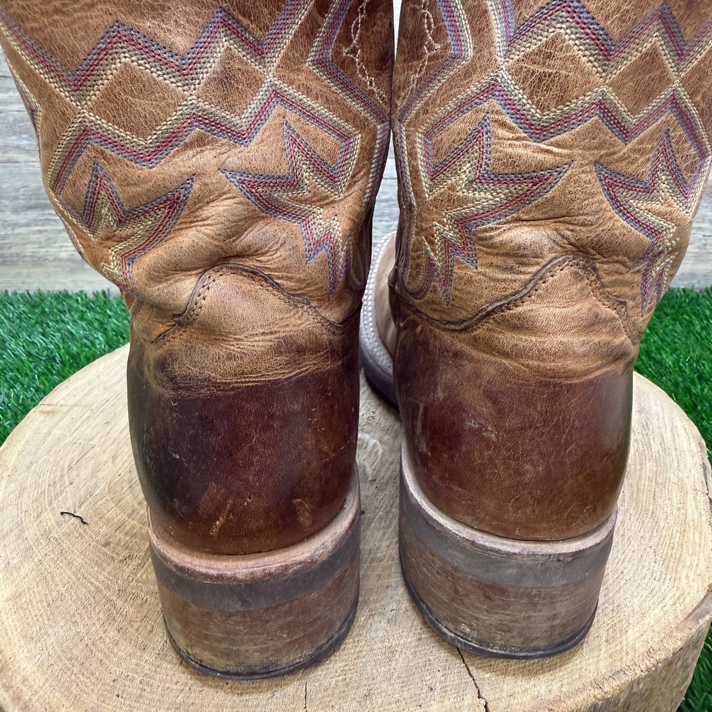 Nocona Men - Size 9D - Tan Square Toe Western Cowboy Boots Style MD5220