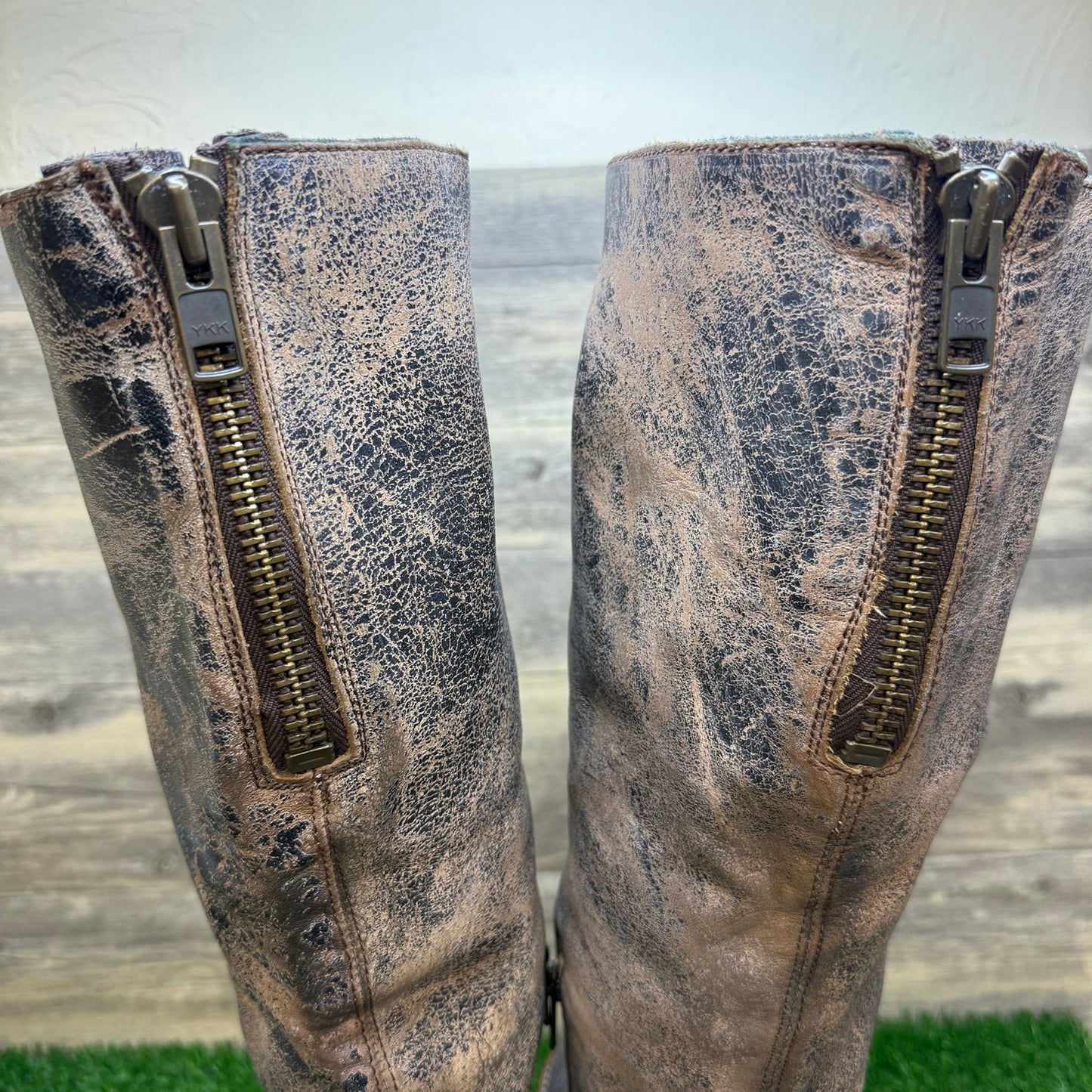 Bed Stu Women - Size 9 - Distressed Tan Riding Boots Style 0893