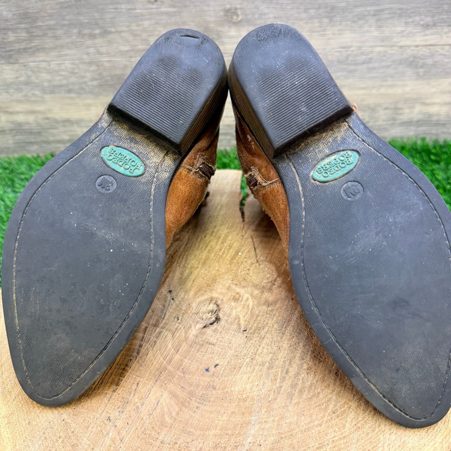 Rodeo Ropers Youth - Size 3M - Tan Ankle Zipper Faux Boots Jessie