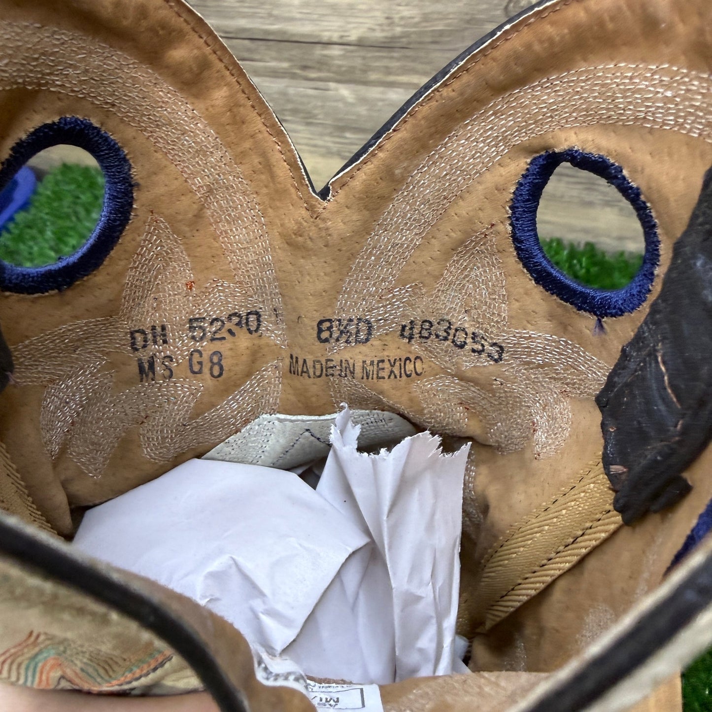Double H Men - Size 8.5D - Black/Cream Caiman Steel Toe Work Boots DH5230
