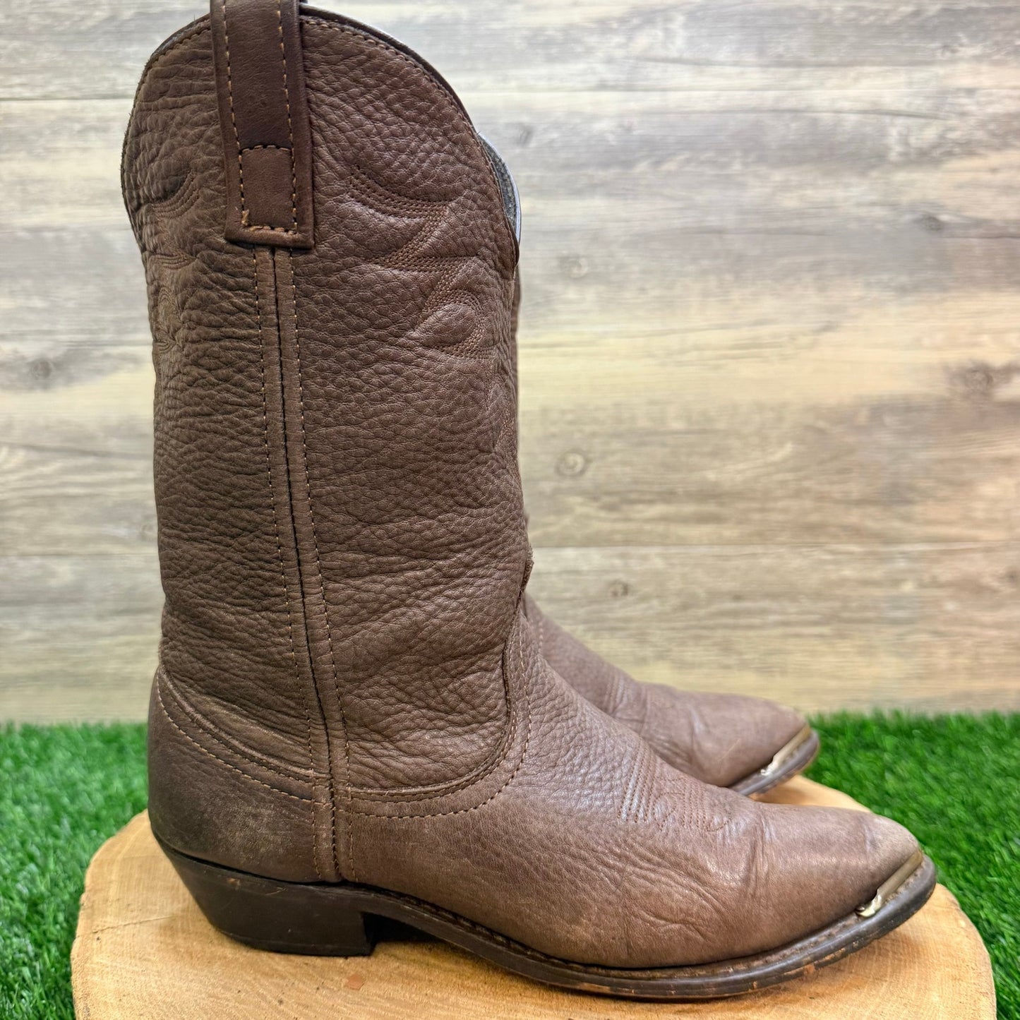 Masterson Women - Size 8M - Brown Toe Plate Western Cowboy Boots RB888