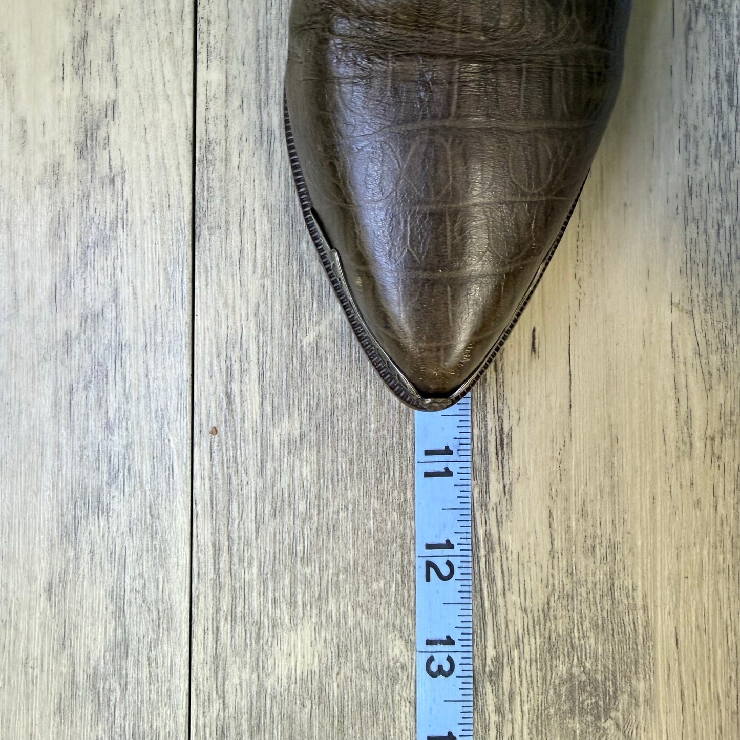 Zodiac Women - Size 6.5 - Brown Gator Print Toe Plate Slouch Cowboy Boots