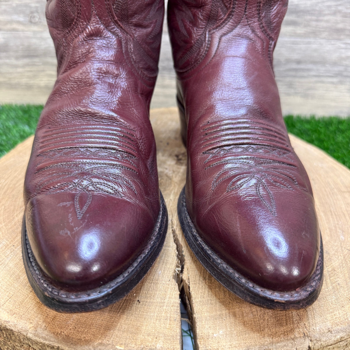 Dan Post Men - Size 8.5D - Vintage Burgundy Nappa Western Cowboy Boots 16773
