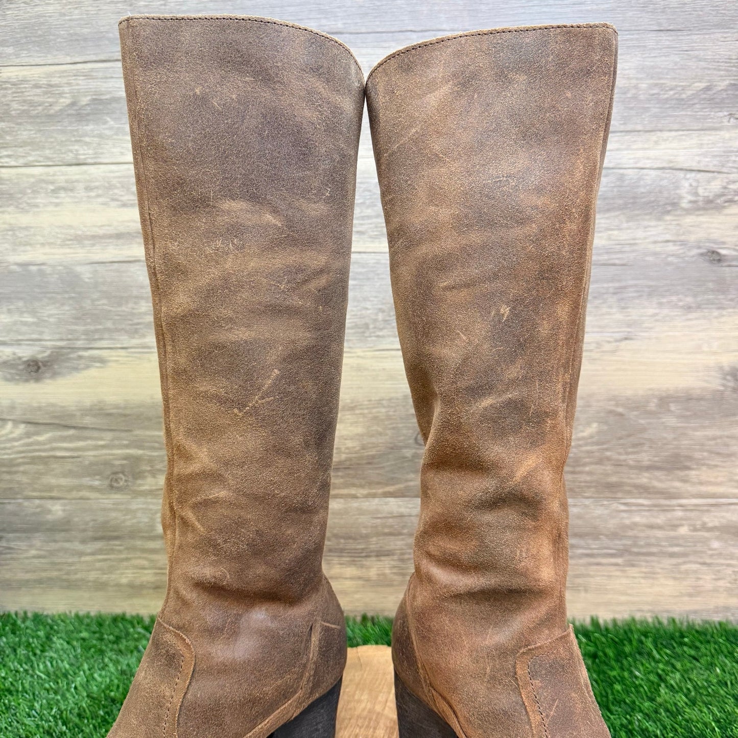Born Women - Size 5 - Brown Tall Zipper Boots D17906