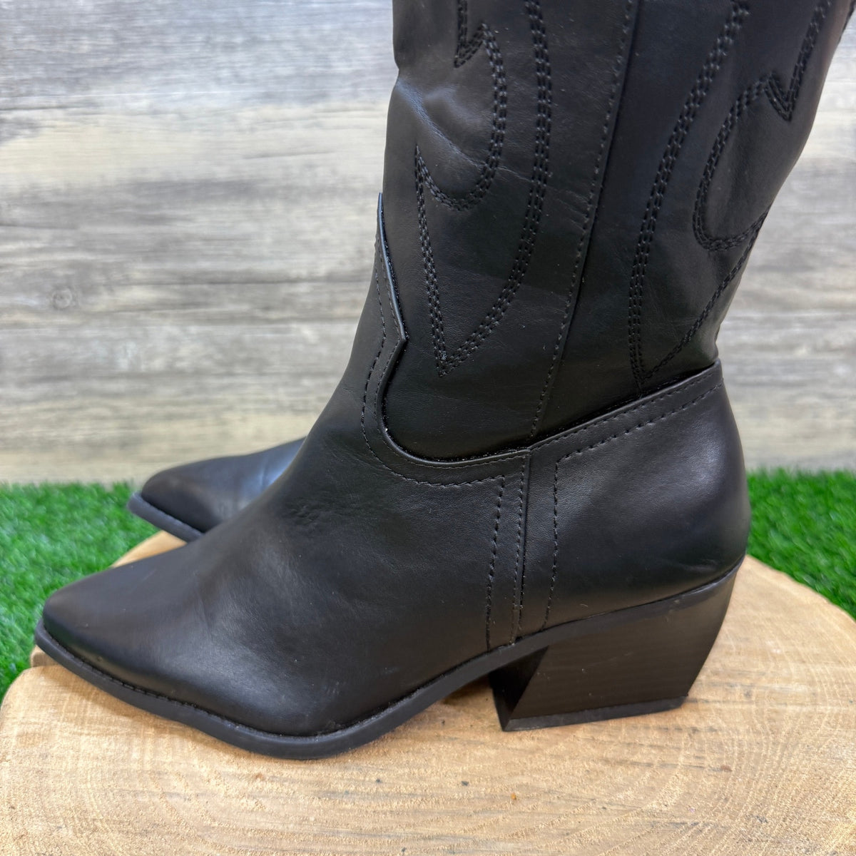 Madden NYC Women - Size 8 - Black Faux Leather Tall Boots Style 625223