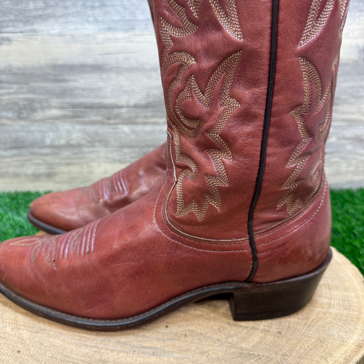 J. Chisholm Men - Size 9.5D - Vintage Copper Western Cowboy Boots Style 96057