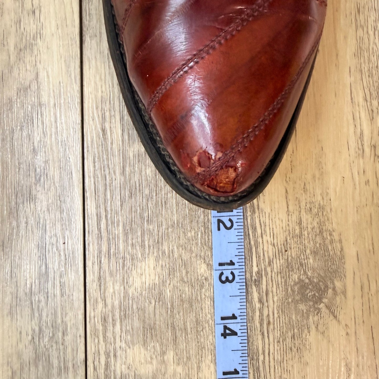 Cuadra Men - Size 9 - Red / Black Eel Cowboy Boots 55025 (damaged)