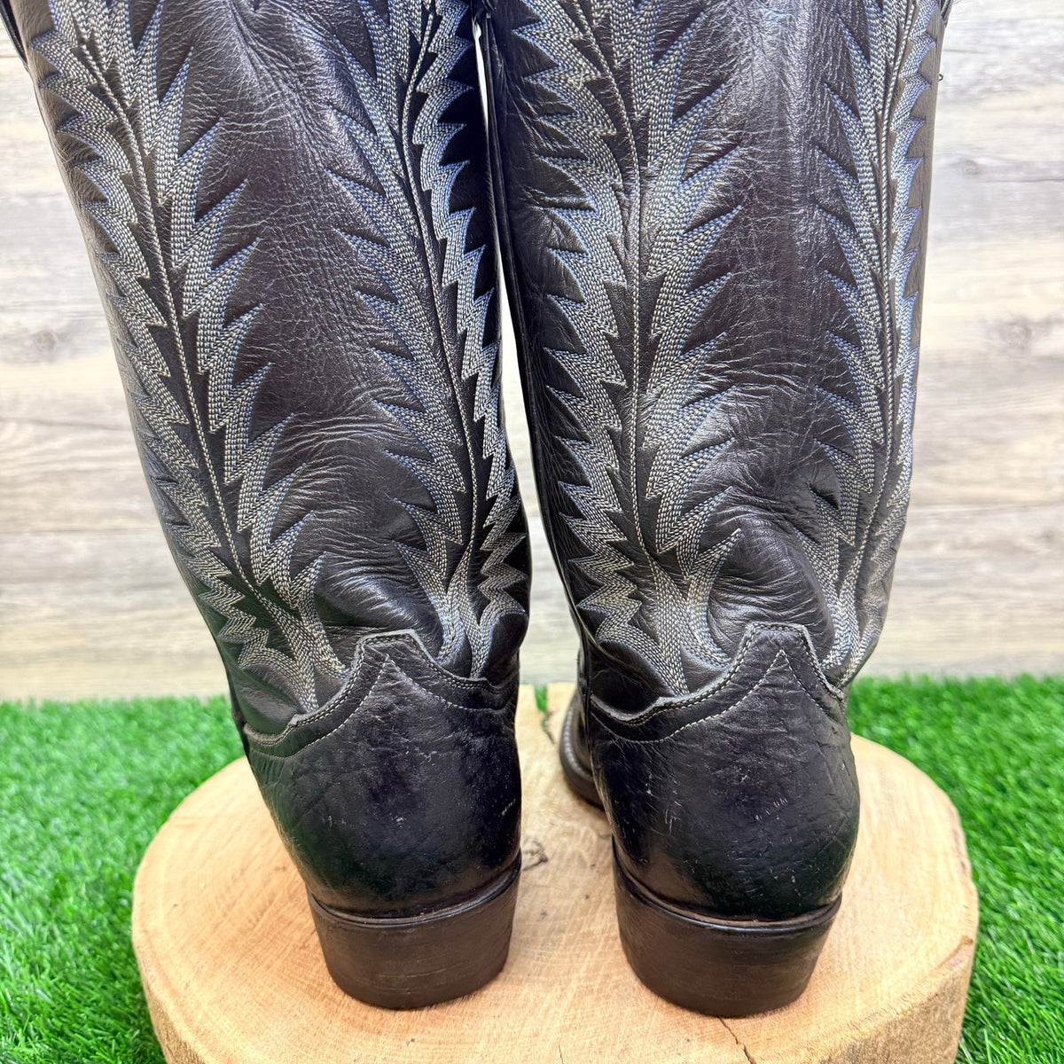 Tony Lama Men - Size 10D - Vintage Black Preban Elephant Skin Cowboy Boots 8612