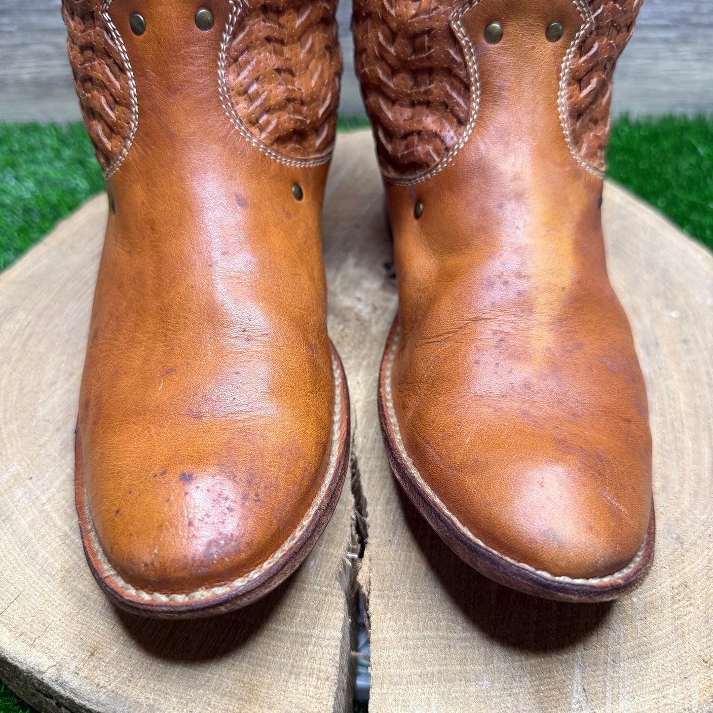 Frye Women - Size 7.5B - Carmel Weave Riding Boots Style 77970