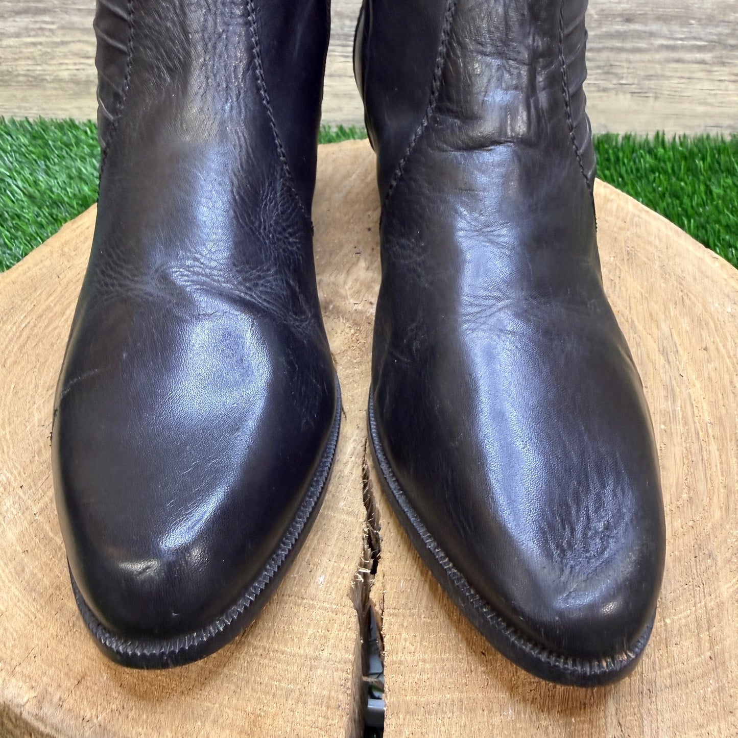 Father & Son Women - Size 11 - Vintage Black Ankle Zipper Boots Style 11028
