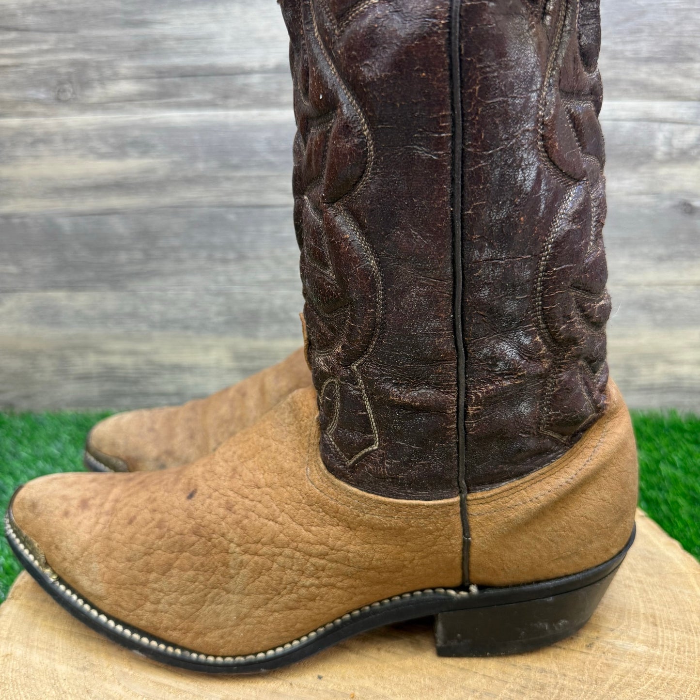 Silverado Men - Size 9D - Vintage Two Tone Brown Cowboy Boots Style 42295