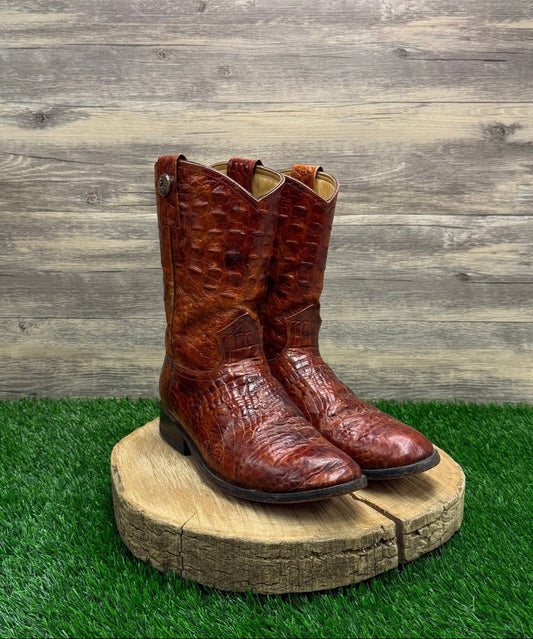 Rogers Boots Men - Size 9 - Copper Gator Skin Cowboy Boots Style 838
