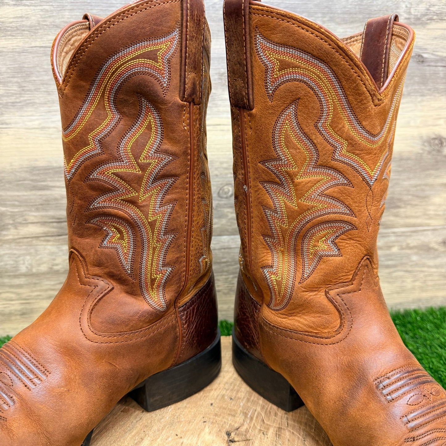Tony Lama Men - Size 9.5EE - Brown Roper Style Western Cowboy Boots RR1100