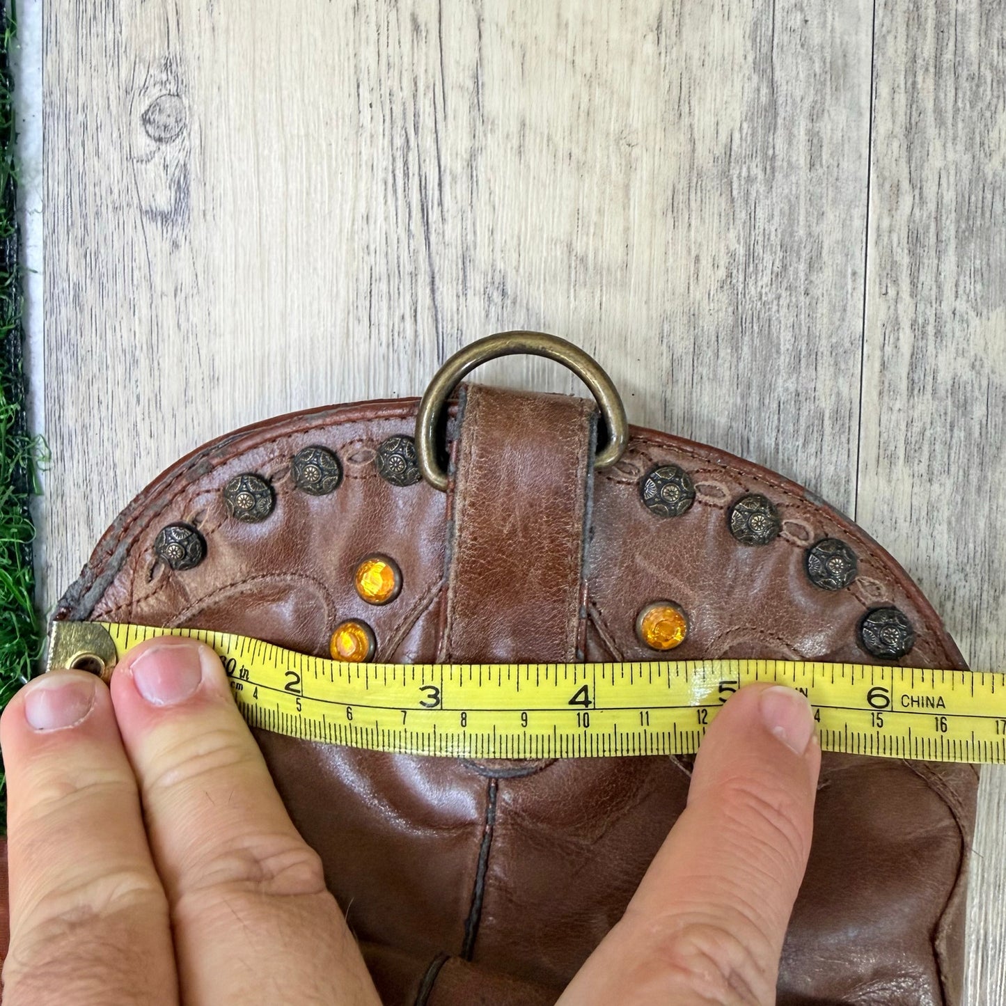 Steve Madden Women - Size 7.5M - Brown Studded Soft Leather Cowboy Boots Shyann