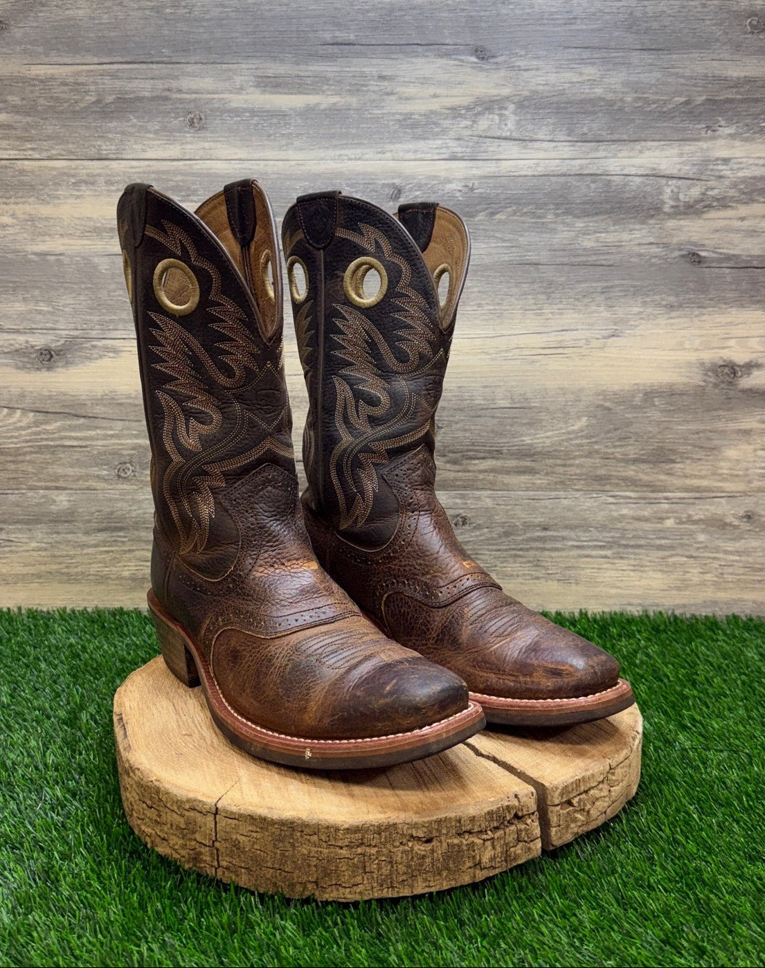 Ariat Men - Size 10.5D - Brown Rough Stock Square Toe Cowboy Boots 10002227