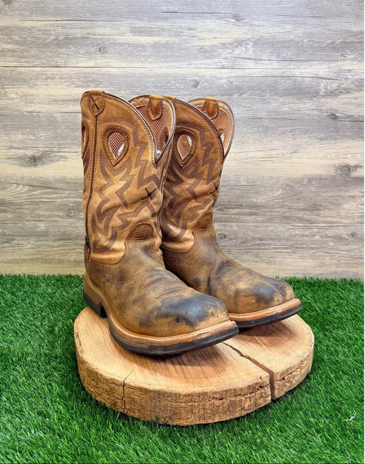 Twisted X Men - Size 10EE - Brown Square Steel-Toe Square Cowboy Boots MLCCW05