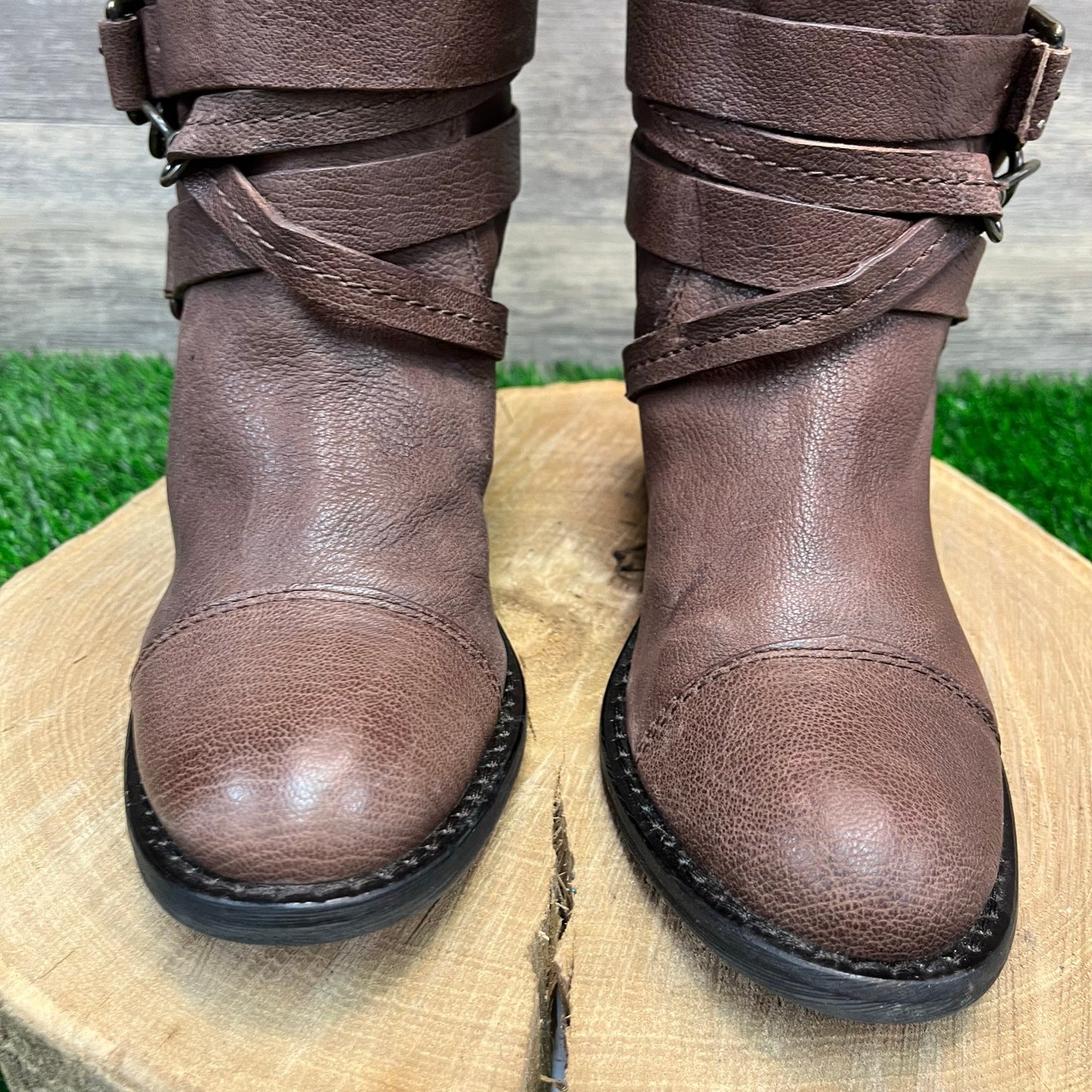 Gianni Bini Women - Size 8.5M - Brown Harness Tall Shaft Boots