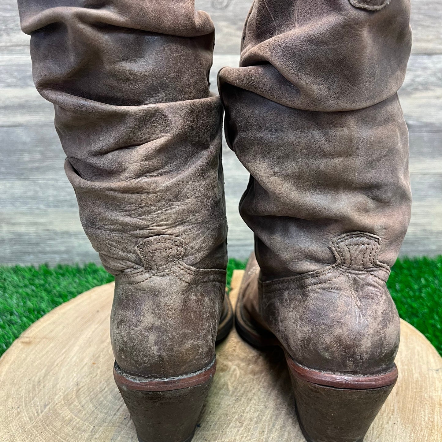 Steve Madden Women - Size 6.5M - Brown Slouch Snip Toe Cowboy Boots