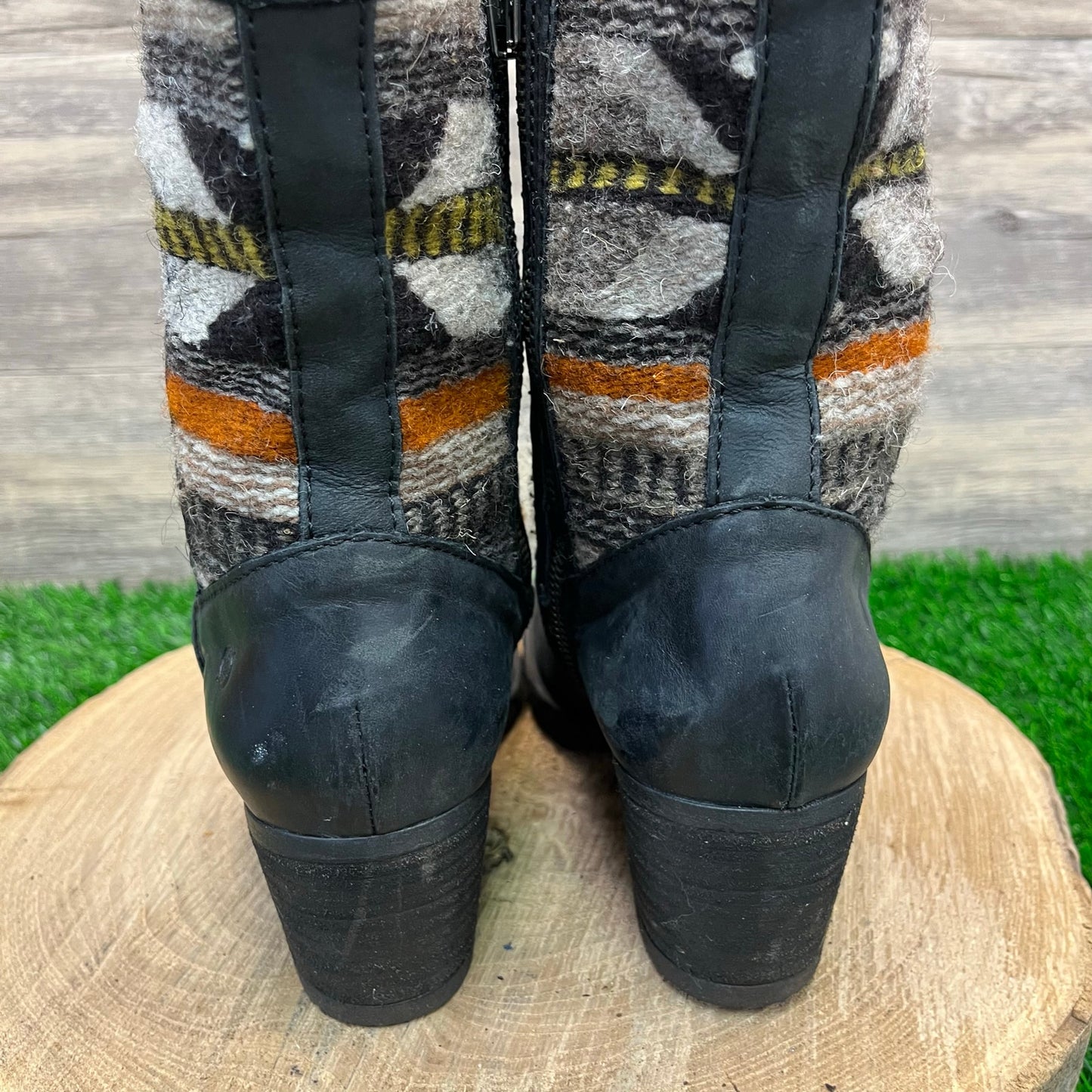 Born Women - Size 8 - Black Southwest Design Harness Ankle Boots 07503
