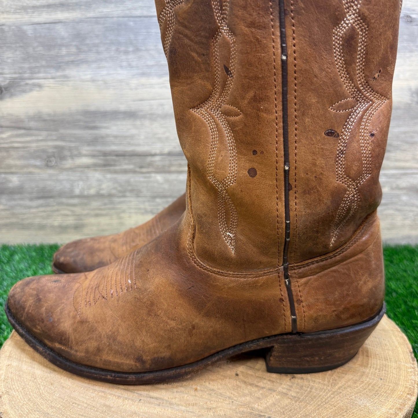 Unknown Men - Size 11M - Vintage Tan Western Cowboy Boots Style 6288